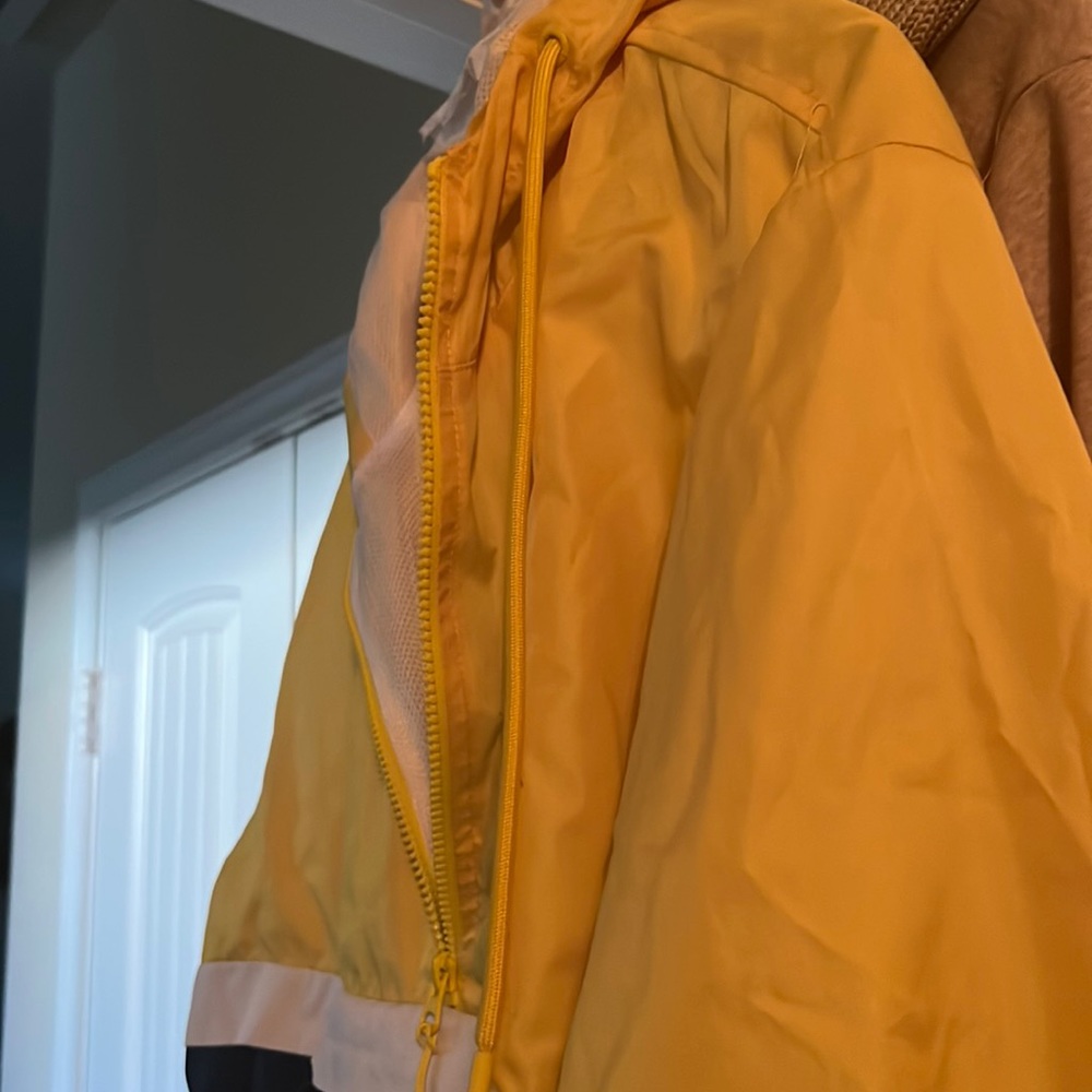 Multiple colors yellow white blue windbreaker